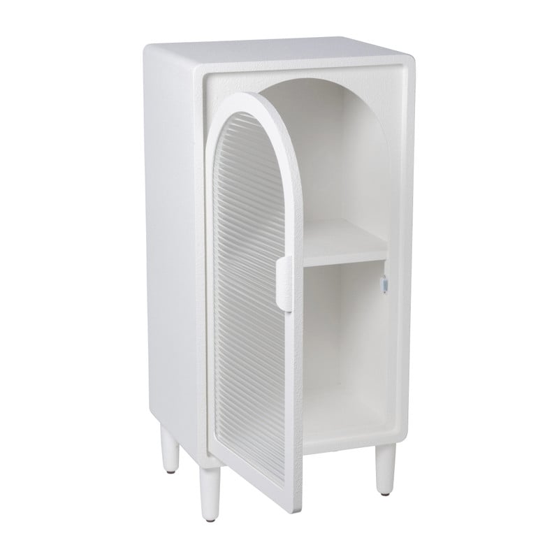 2 vakkenkast Zaha organic met deur - MDF - wit - 94x46x35 cm