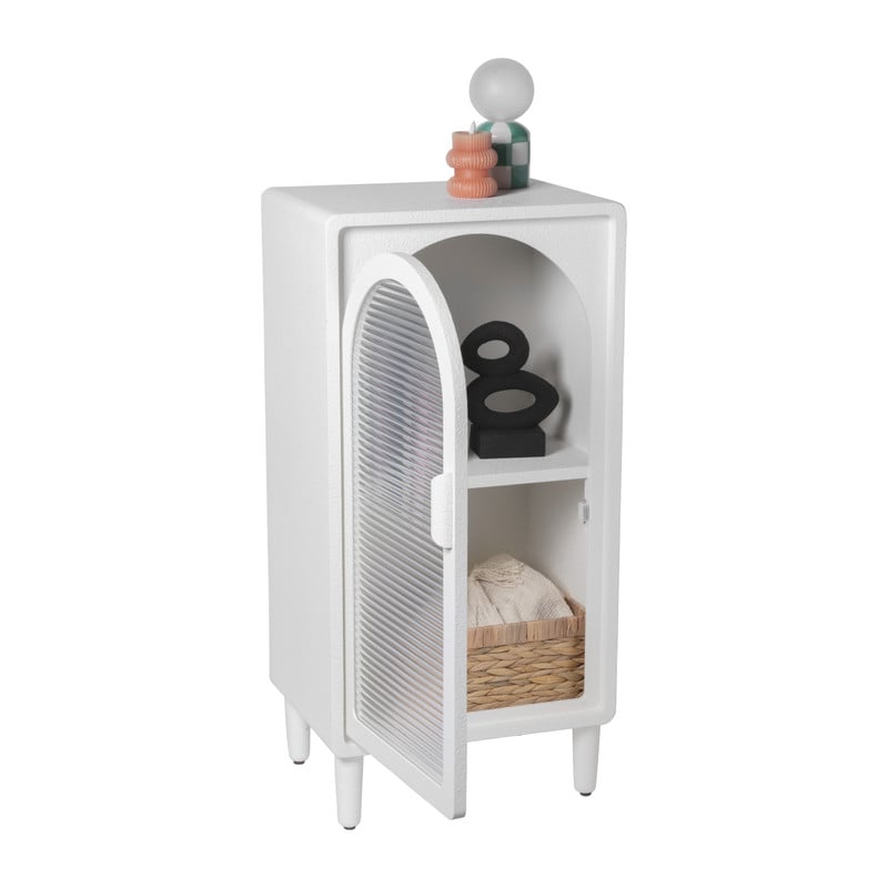 2 vakkenkast Zaha organic met deur - MDF - wit - 94x46x35 cm