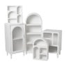 5 vakkenkast Zaha organic met boog - MDF - wit - 120.5x48x30 cm