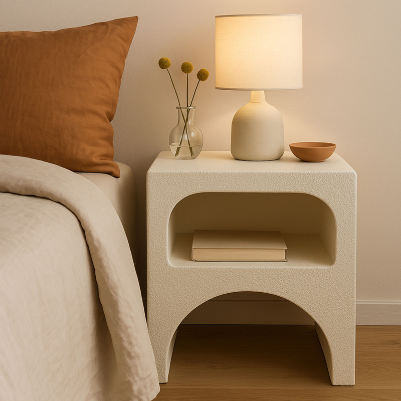 Nachtkastje Fleur - wit - 48.5x39.5x35 cm