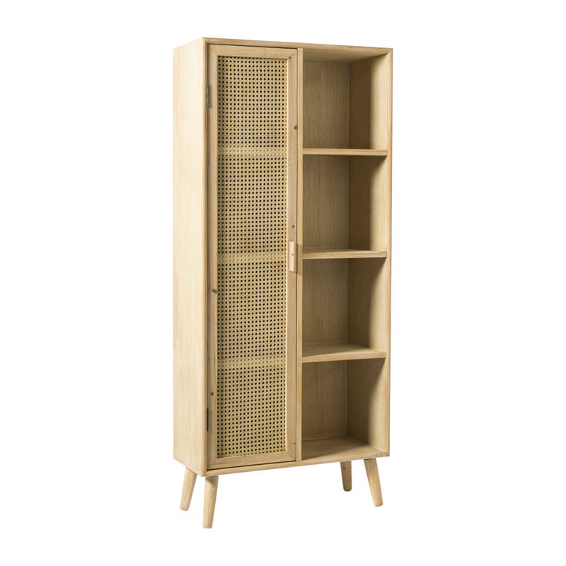 Kast Java met deurtje en vakken - bruin - 160x70x33.5 cm