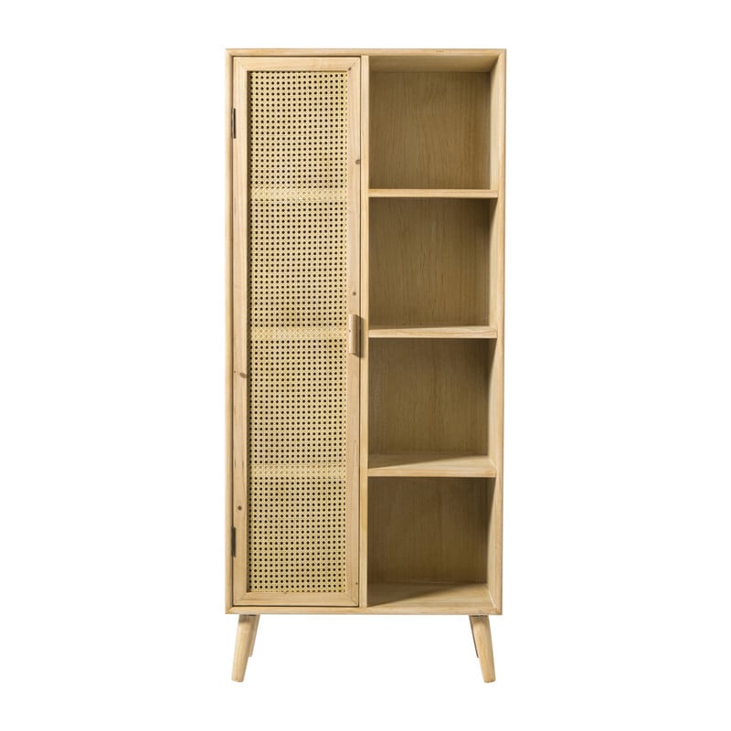 Kast Java met deurtje en vakken - bruin - 160x70x33.5 cm
