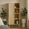 Kast Java met deurtje en vakken - bruin - 160x70x33.5 cm