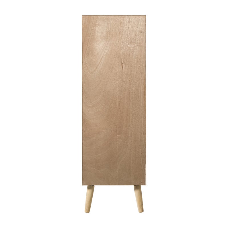 Kast Flores hoog met ovalen vlakken - bruin - 125x40x37.5 cm