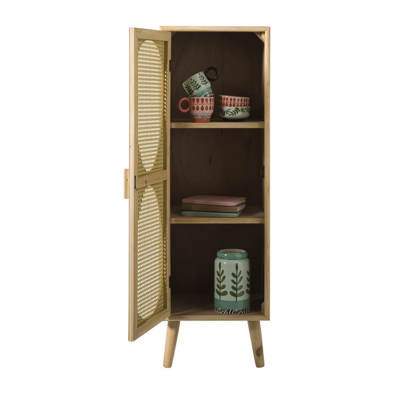 Kast Flores hoog met ovalen vlakken - bruin - 125x40x37.5 cm