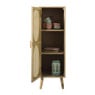 Kast Flores hoog met ovalen vlakken - bruin - 125x40x37.5 cm