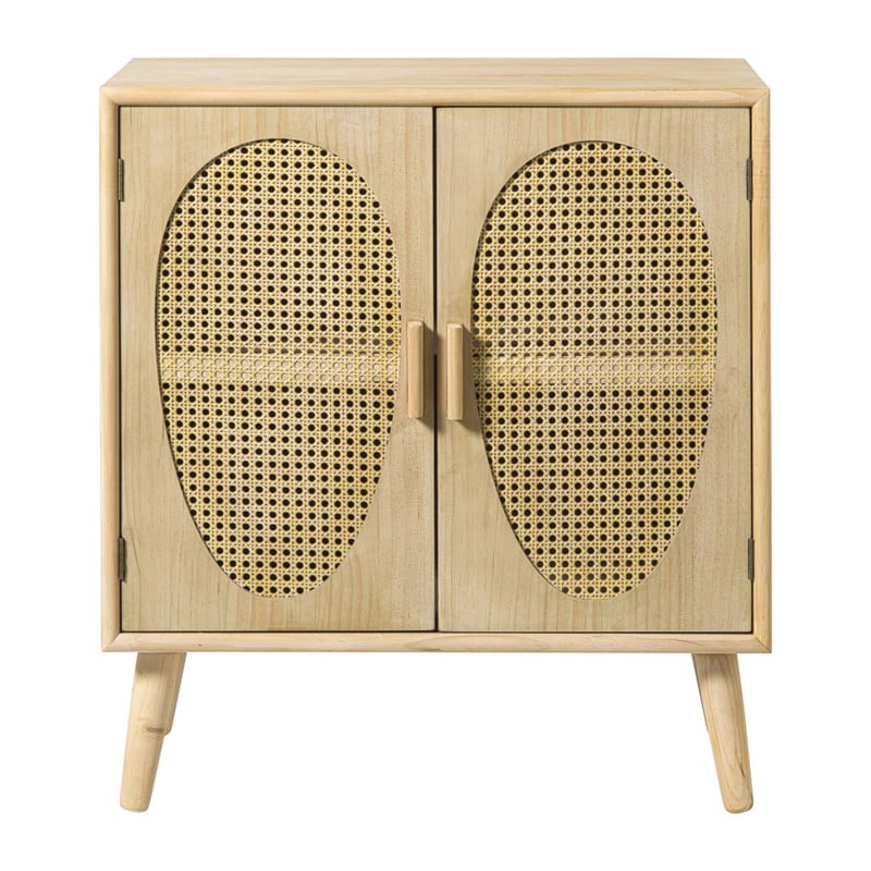 Kast Flores met ovalen vlakken - bruin - 78x70x37.5 cm