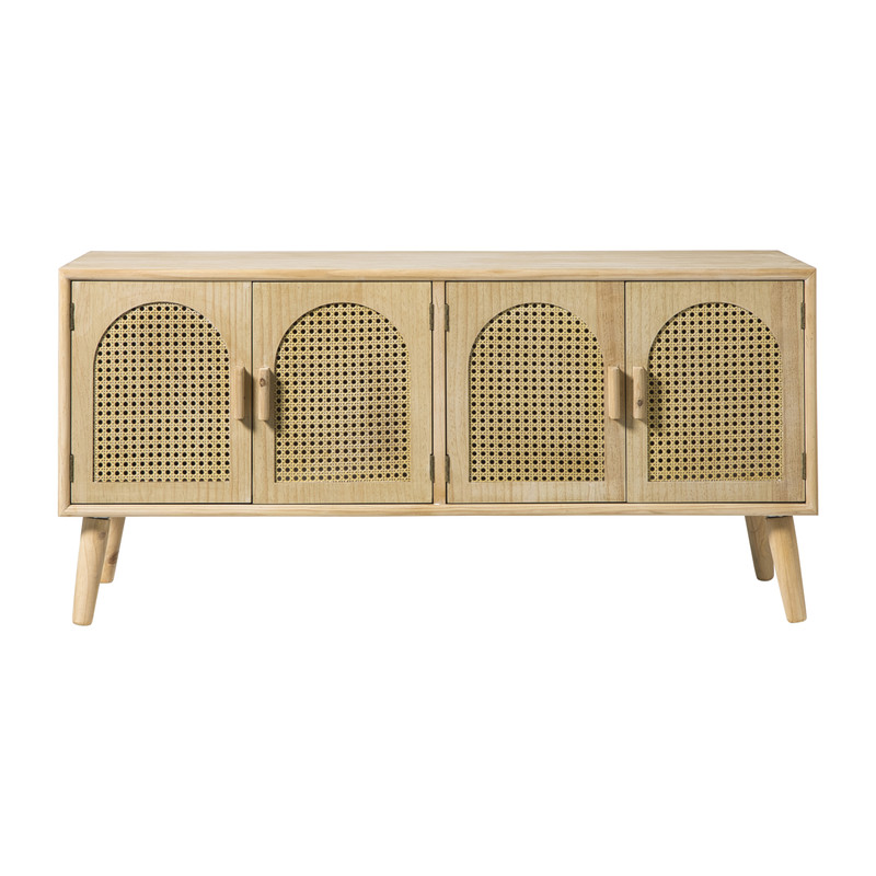 Dressoir Flores met ovalen vlakken - bruin - 55x120x40 cm