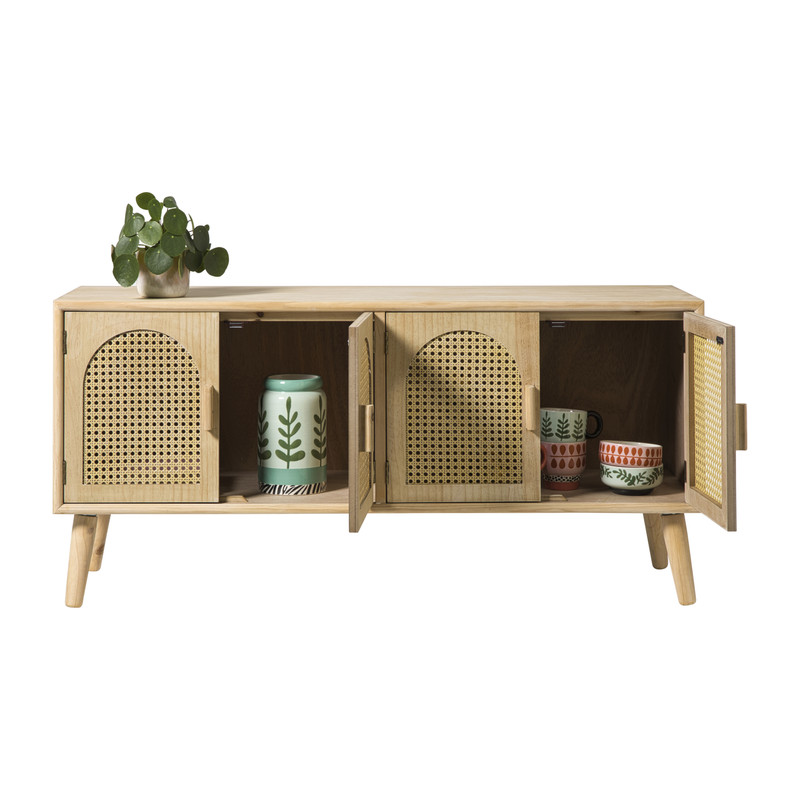 Dressoir Flores met ovalen vlakken - bruin - 55x120x40 cm