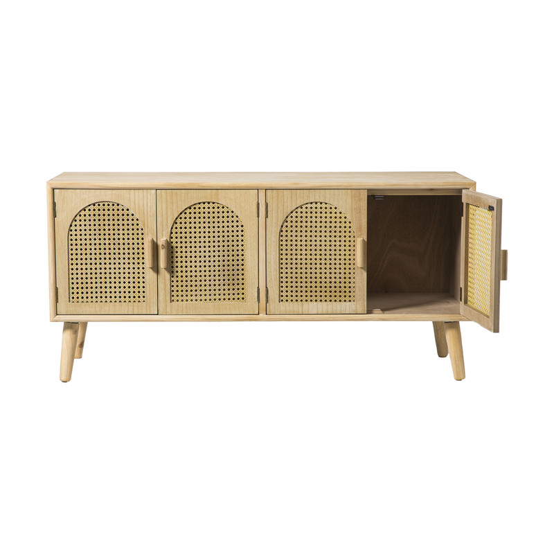 Dressoir Flores met ovalen vlakken - bruin - 55x120x40 cm