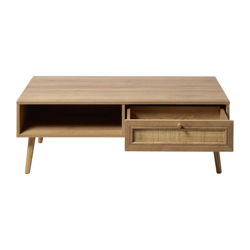 Webbing salontafel Batavia - bruin - 39x110x59 cm