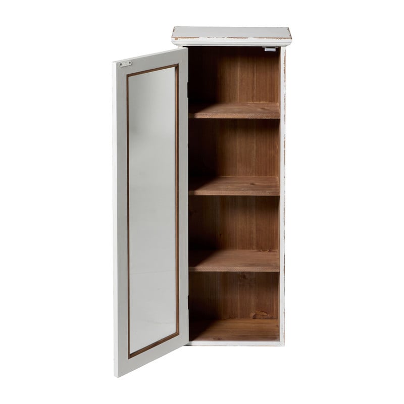 Vitrinekast 1 deur - wit - 80x30x15 cm
