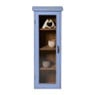 Vitrinekast 1 deur - blauw - 80x30x15 cm