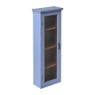 Vitrinekast 1 deur - blauw - 80x30x15 cm