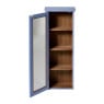 Vitrinekast 1 deur - blauw - 80x30x15 cm