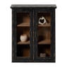 Vitrinekast 2 deuren - zwart - 60x50x15 cm