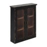 Vitrinekast 2 deuren - zwart - 60x50x15 cm