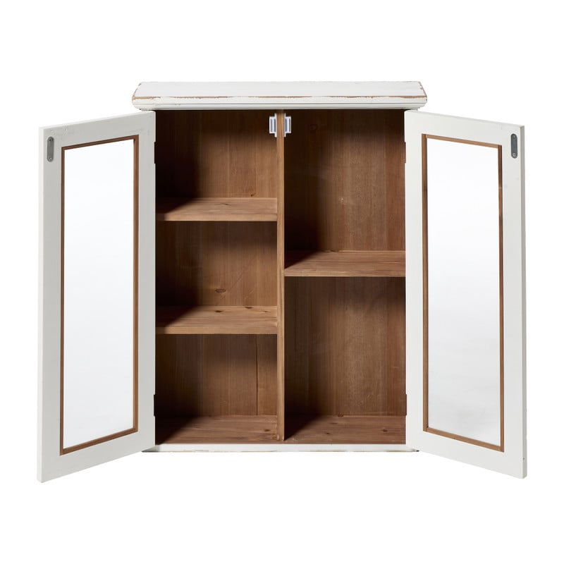 Vitrinekast 2 deuren - wit - 60x50x15 cm