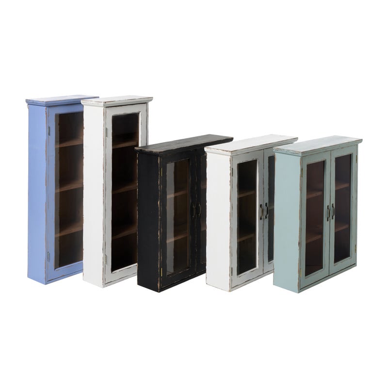 Vitrinekast 2 deuren - wit - 60x50x15 cm