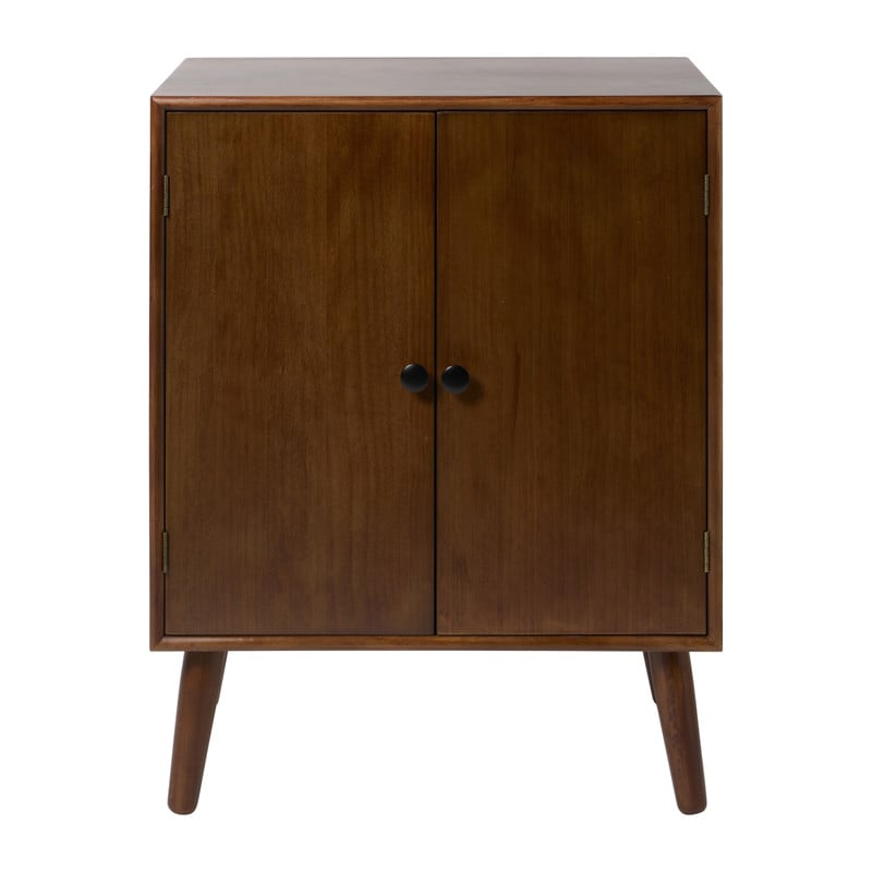 Kastje retro met 2 deuren - donkerbruin - 76x60x31.5 cm