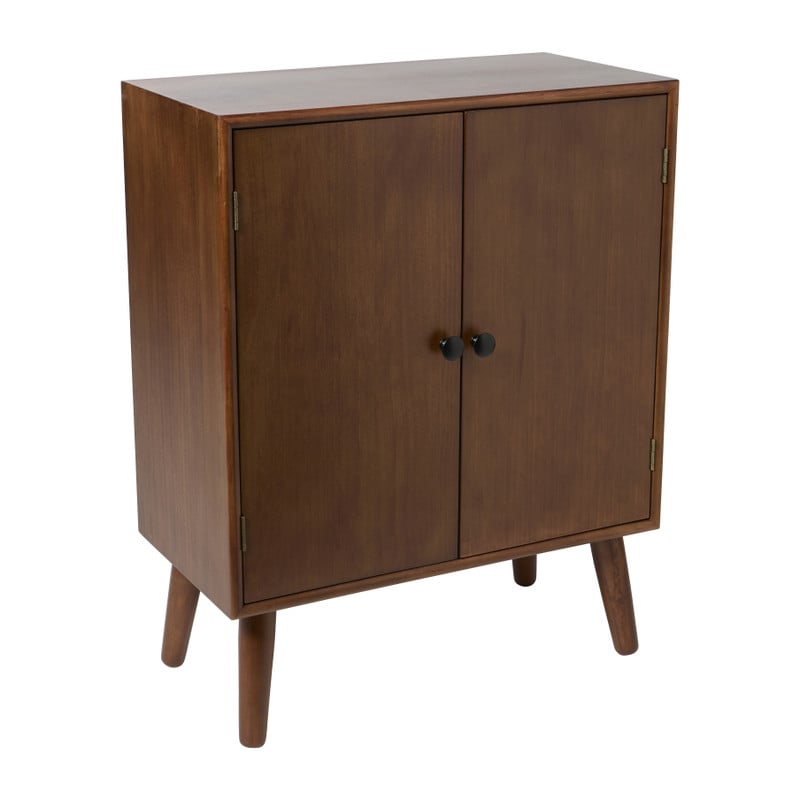 Kastje retro met 2 deuren - donkerbruin - 76x60x31.5 cm