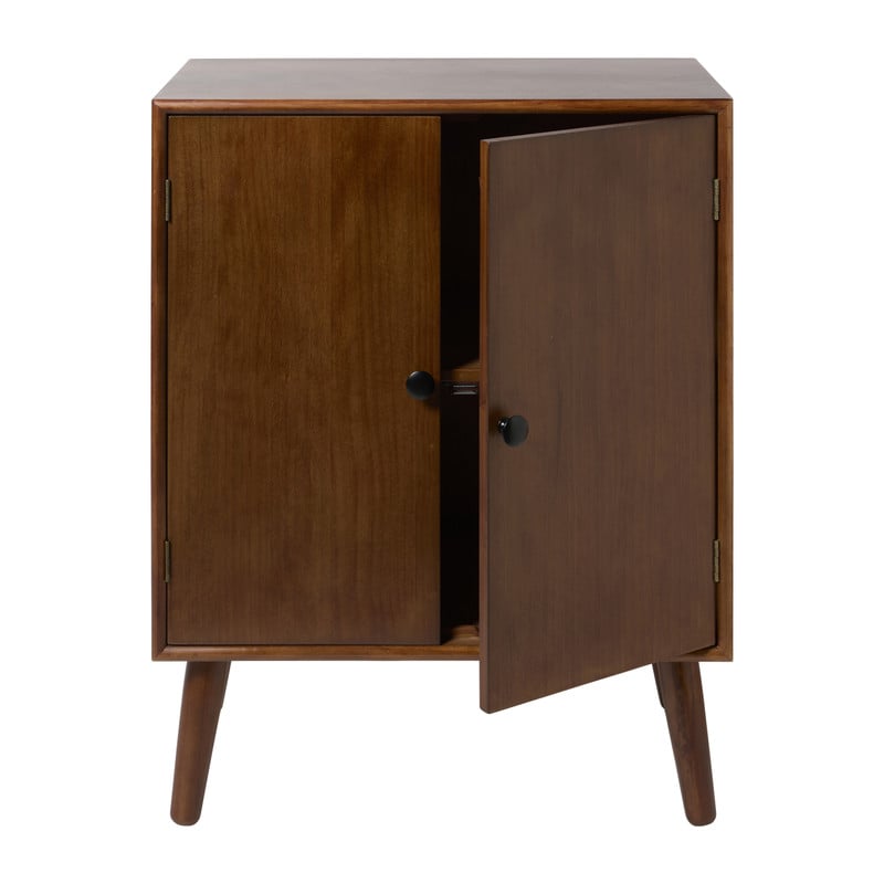 Kastje retro met 2 deuren - donkerbruin - 76x60x31.5 cm