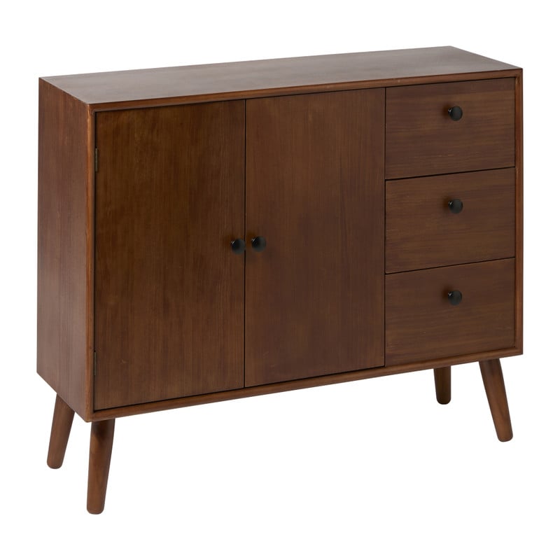 Dressoir retro -  donkerbruin - 76x93x31.5 cm