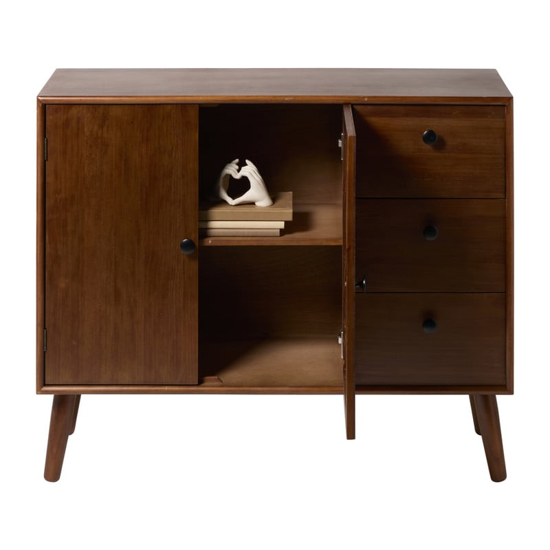 Dressoir retro -  donkerbruin - 76x93x31.5 cm