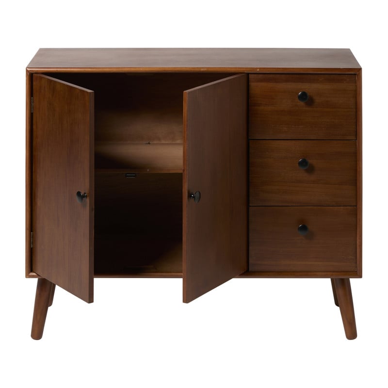 Dressoir retro -  donkerbruin - 76x93x31.5 cm