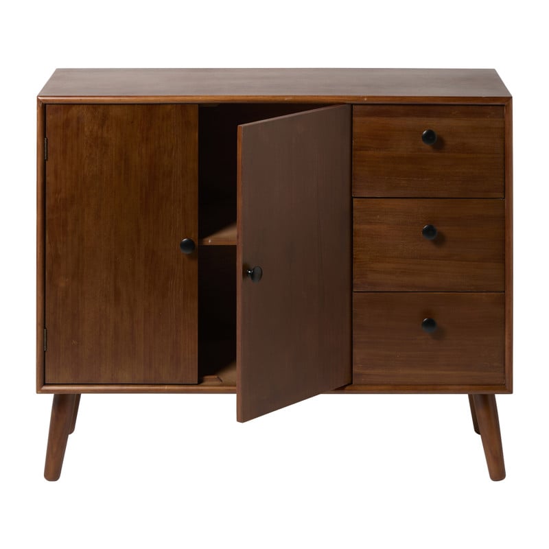 Dressoir retro -  donkerbruin - 76x93x31.5 cm