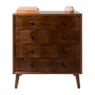 Kast retro met 4 lades - donkerbruin - 87.5x80x40.5 cm