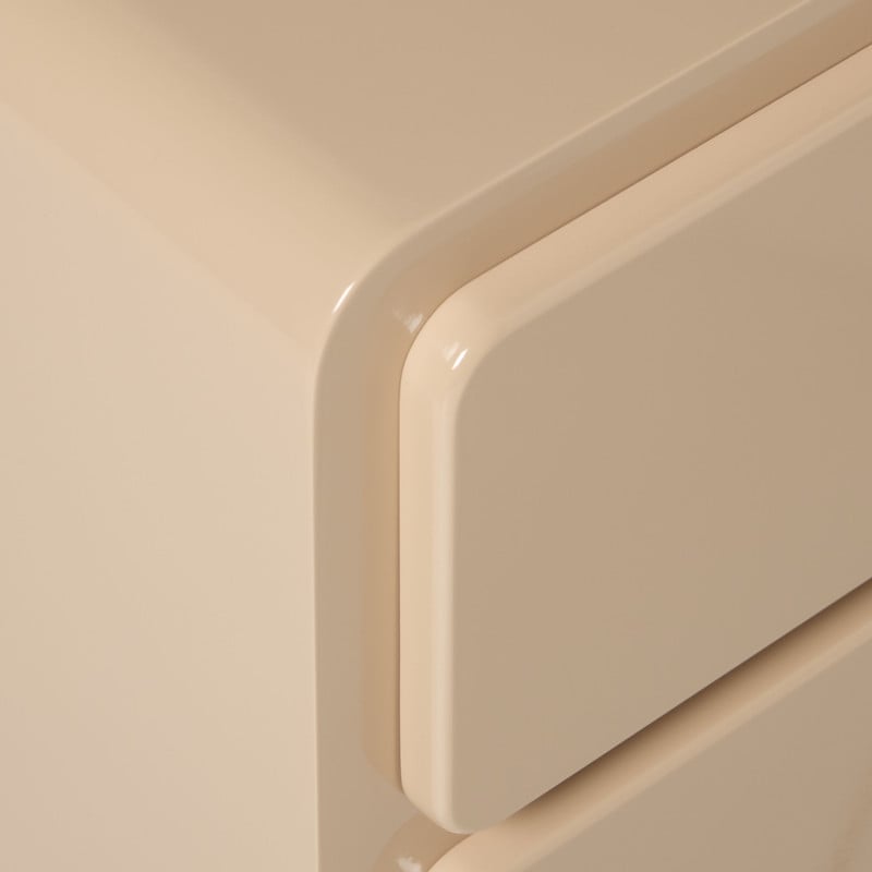 Kastje hoogglans 3ldn - beige - 40x31x56 cm