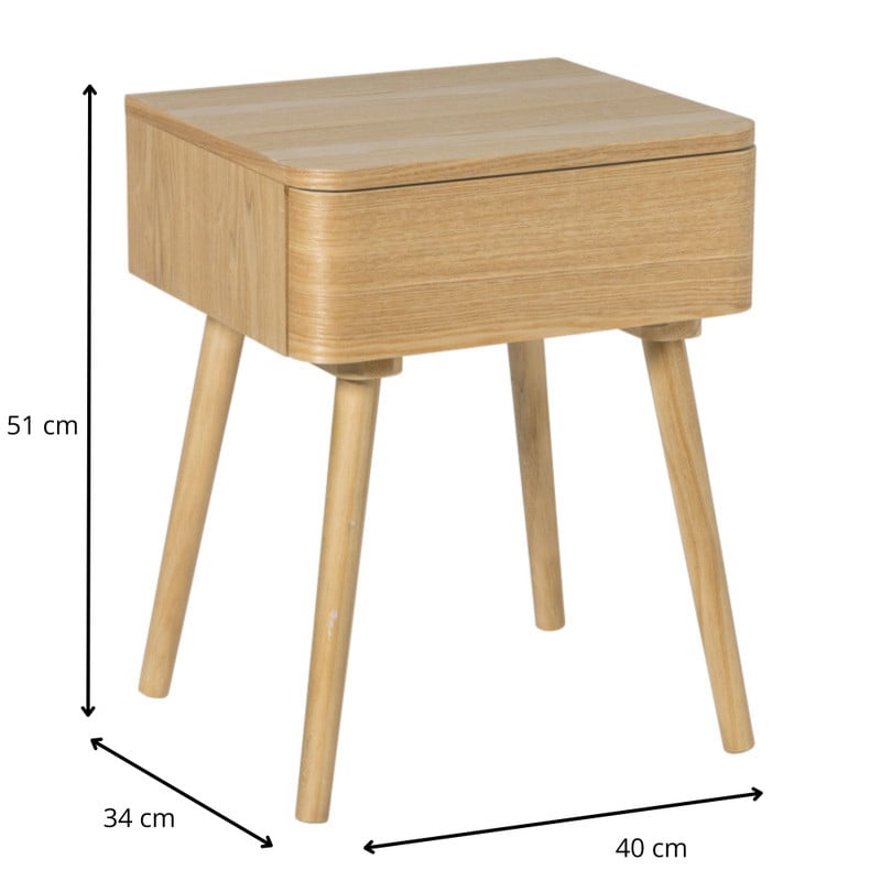 Nachtkastje Trondheim - 1 lade - 51x40x34 cm