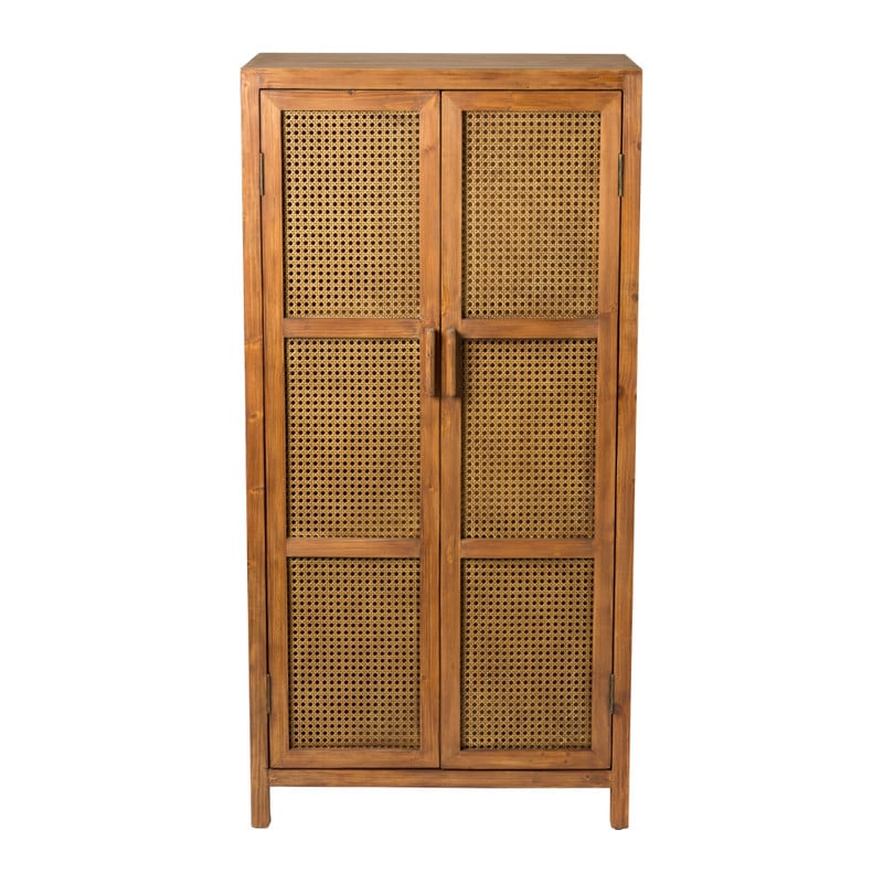 Webbing kast Bandung hoog - bruin - 140x70x40 cm