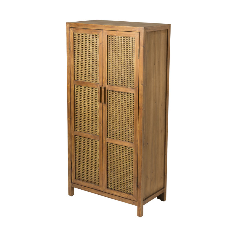 Webbing kast Bandung hoog - bruin - 140x70x40 cm