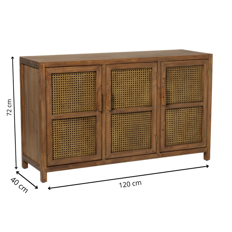 Webbing dressoir Bandung - bruin - 72x120x40 cm