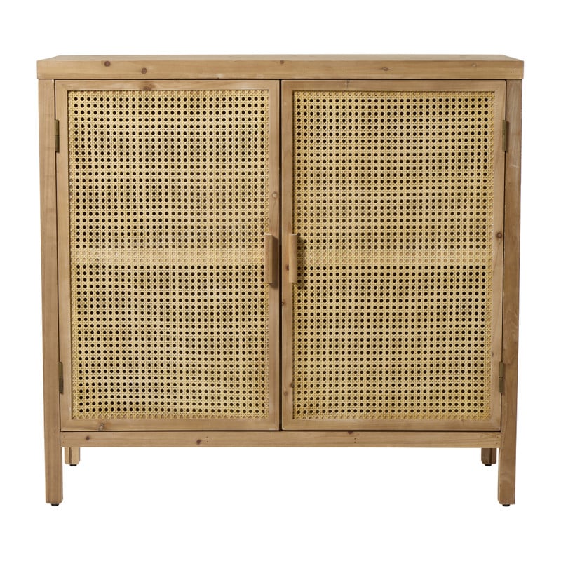 Kast webbing Lombok laag - naturel - 94x100x40 cm