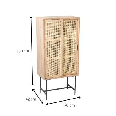 Webbing Sumatra kast - metalen poten - 150x76x42 cm