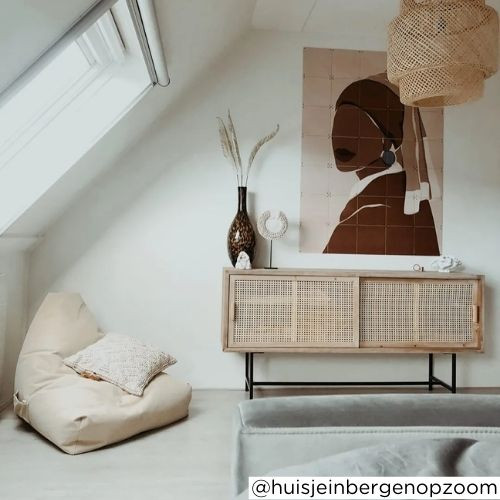 Webbing Sumatra dressoir  - metalen poten - 80x160x42 cm