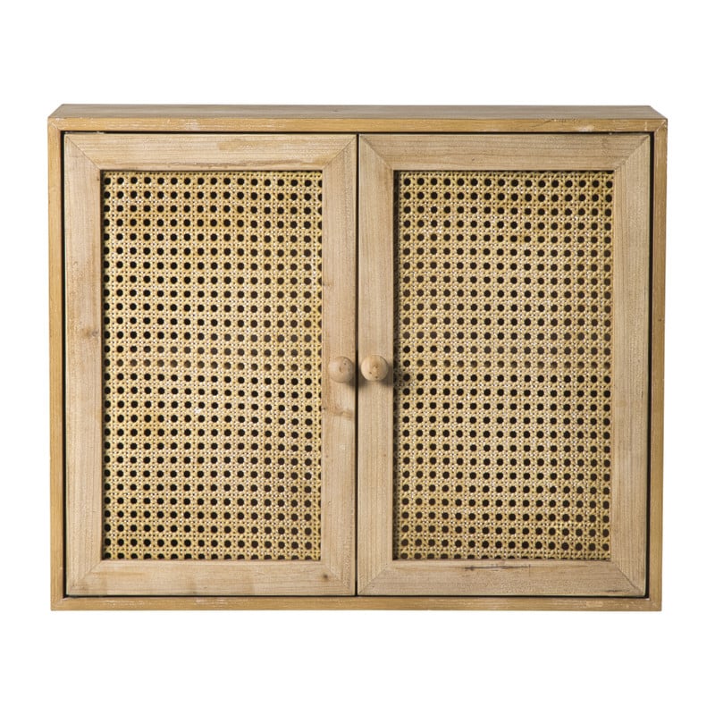 Webbing wandkast Bandung - naturel - 48.5x60x22 cm