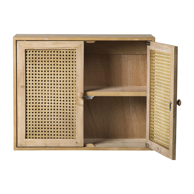 Webbing wandkast Bandung - naturel - 48.5x60x22 cm