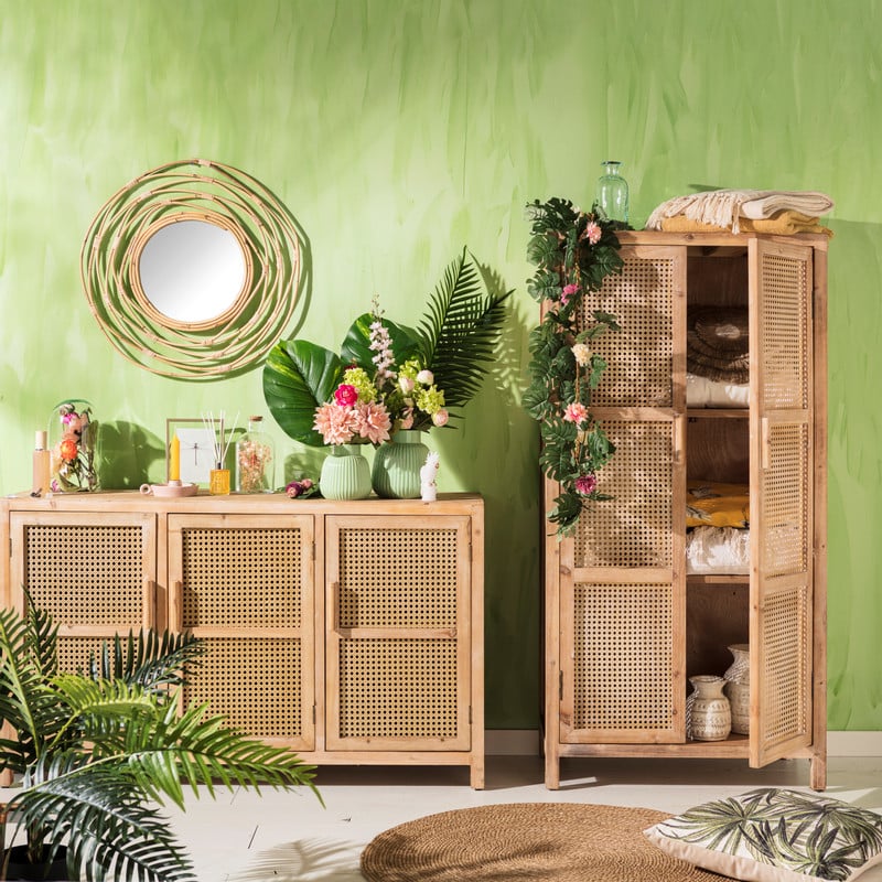Webbing dressoir Bandung - naturel - 72x120x40 cm