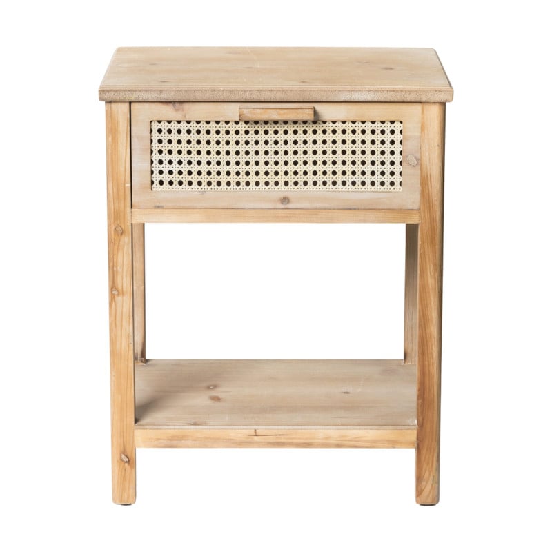 Webbing nachtkastje Bandung - naturel - 48x36x60.5 cm