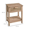 Webbing nachtkastje Bandung - naturel - 48x36x60.5 cm