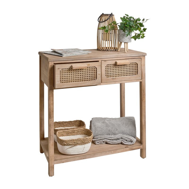 Webbing sidetable Bandung - naturel - 74x40x83 cm