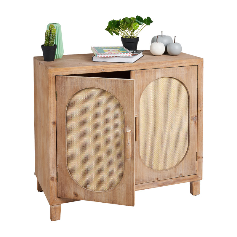 Jute kast Jogya - 2 deuren - 80x40x65 cm