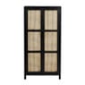 Webbing kast Bandung hoog - zwart/naturel - 140x70x40 cm