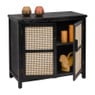 Webbing kast Bandung - zwart/naturel - 80x40x72 cm