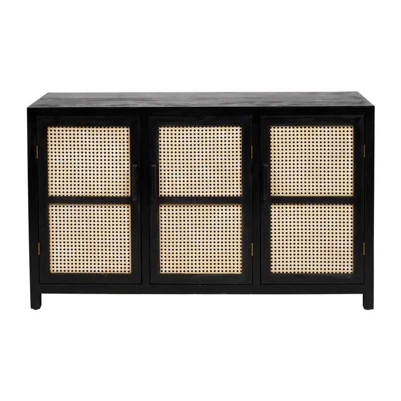 Webbing dressoir Bandung - zwart - 120x40x72 cm