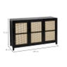 Webbing dressoir Bandung - zwart - 120x40x72 cm
